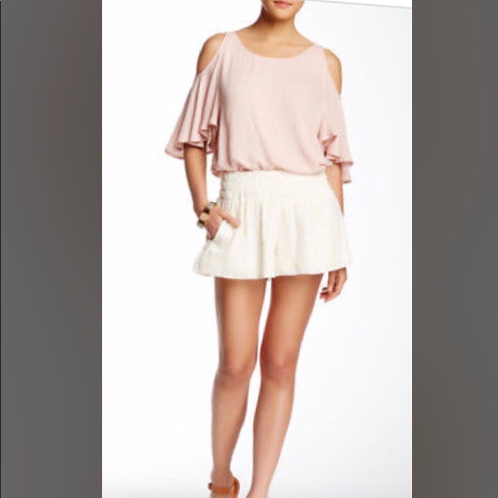 Ella Moss White Smocked Shorts